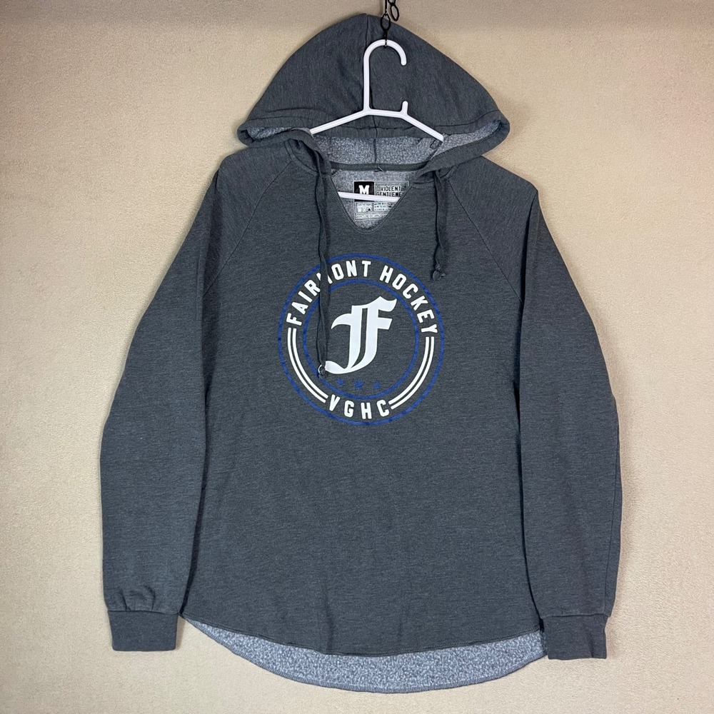 Violent Gentlemen Fairmount‎ Hockey VGHC Hoodie Sweatshirt Men's Medium Gray